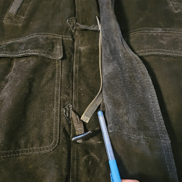 Saxony Collection - Men's  Black Heavyweight Long Leather Jacket Size M - Picture 12 of 16